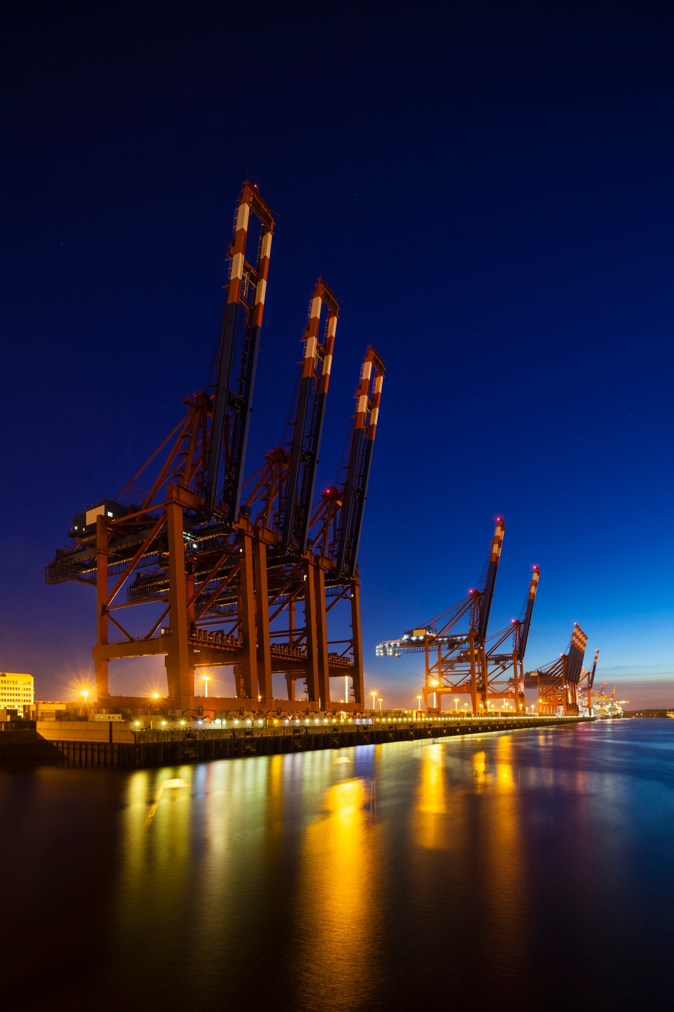 Container Terminals at Night
