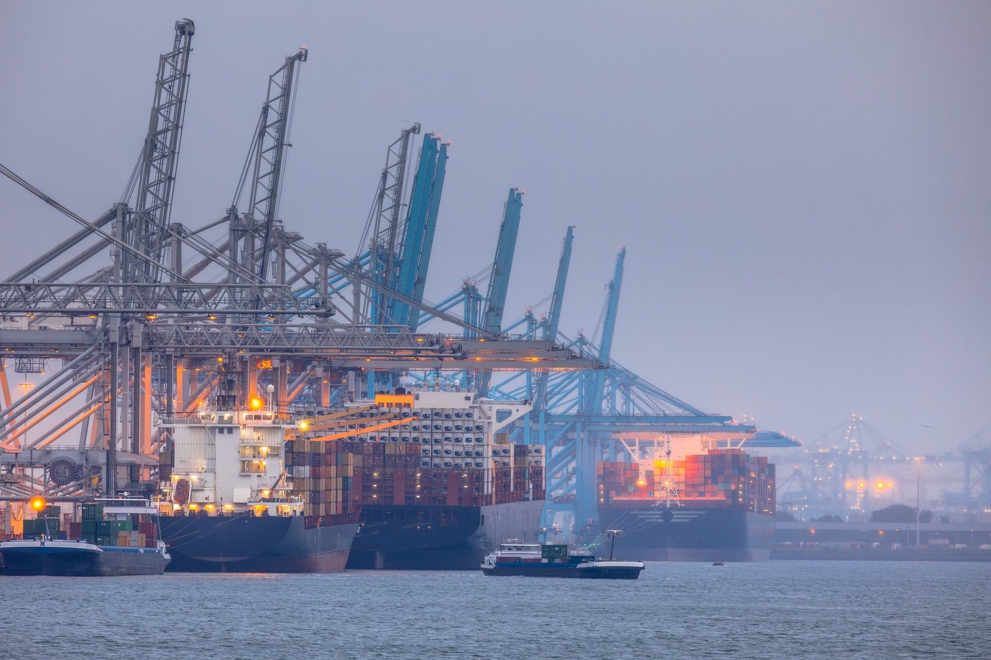 Rotterdam europoort commercial harbor landscape