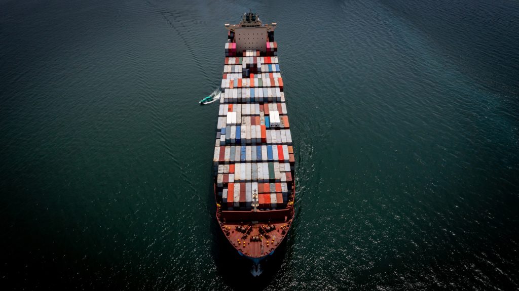 Container ship in import export global business worldwide logistic and transportation, Container.